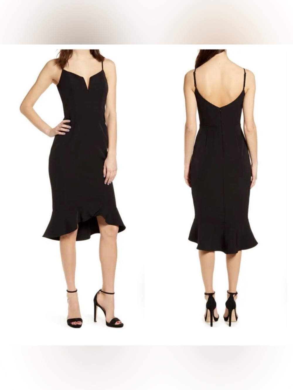 Bardot Kristen Flounce Black Dress Size 10